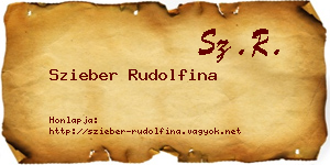 Szieber Rudolfina névjegykártya